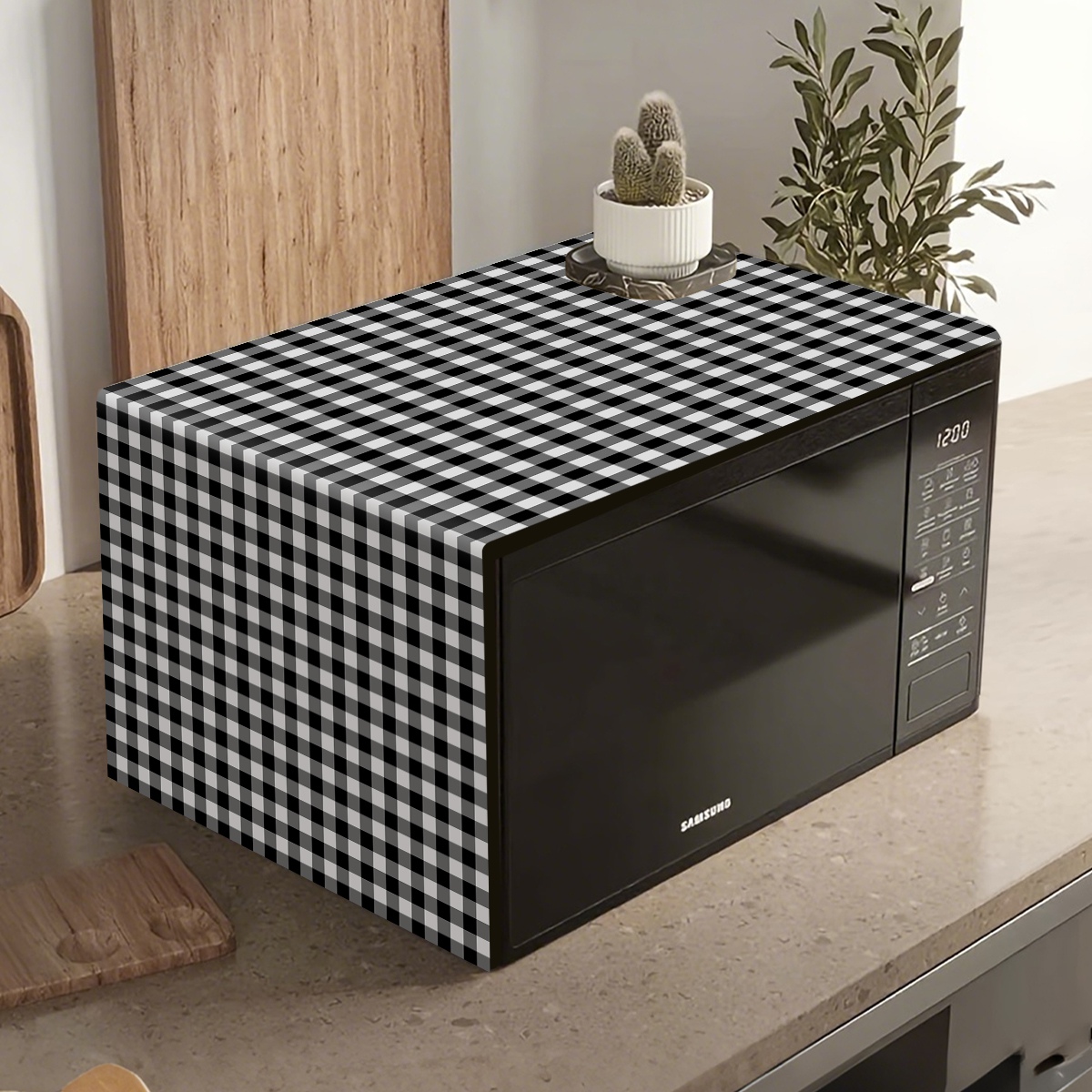 Black White Plaid Microwave Ov - Kitchen Appliances White 评论和价格