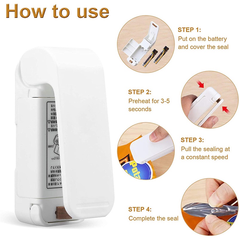 Mini Handheld Heat Sealer, Fas - Kitchen Appliances White 评论和价格